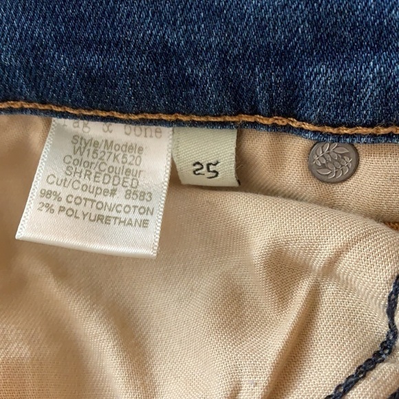 Rag & Bone Blue Ankle Zip Jeans Distressed Skinny Women’s Size 25 - Picture 9 of 16